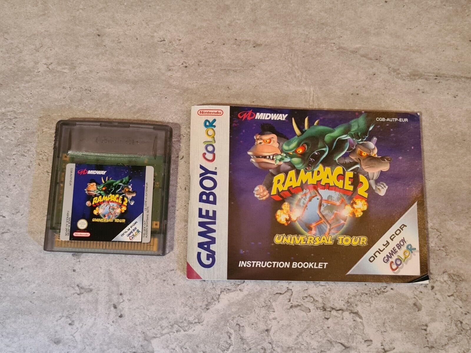 Nintendo Game Boy Color Spiel Rampage 2 Universal Tour mit OVP und Anleitung EUR - T-Retro-Games 