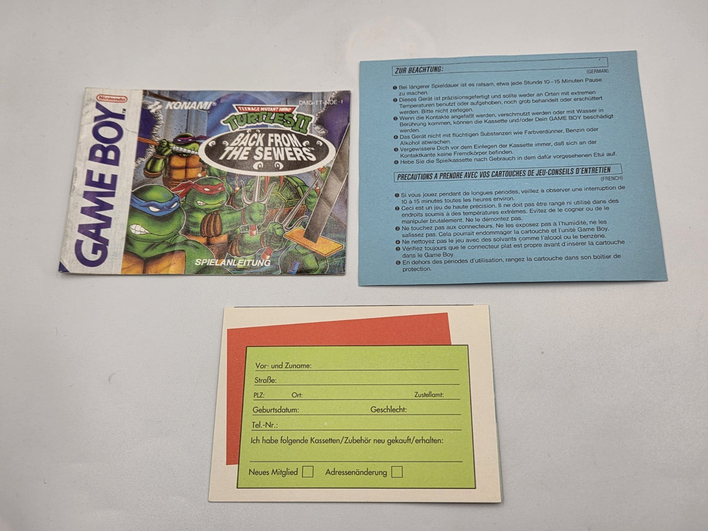 Game Boy Classic Turtles II 2 Back from The Sewers mit OVP und Anleitung NOE