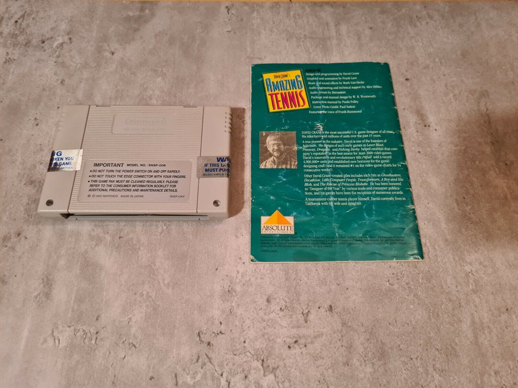 SNES Super Nintendo David Crane's Amazing Tennis mit OVP und Anleitung UKV - T-Retro-Games 