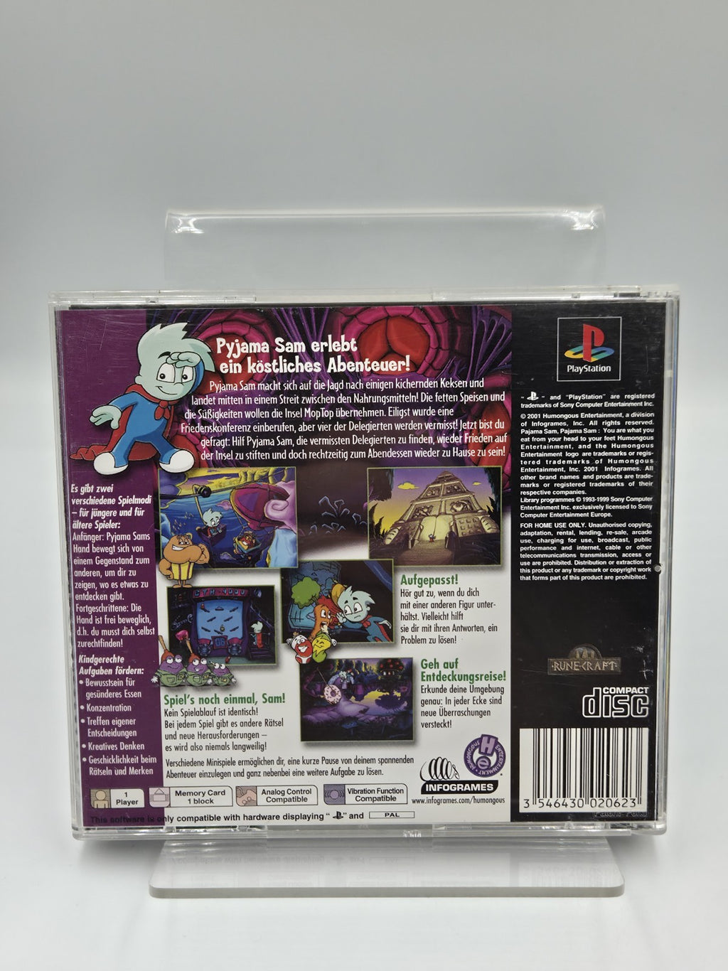 PS1 Playstation 1 Spiel Pyjama Sam mit OVP und Anleitung Deutsch