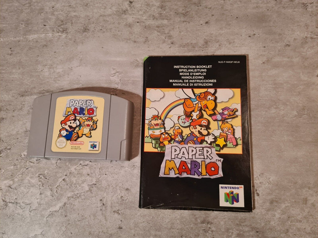 N64 Nintendo 64 Paper Mario mit OVP und Anleitung EUR - T-Retro-Games 