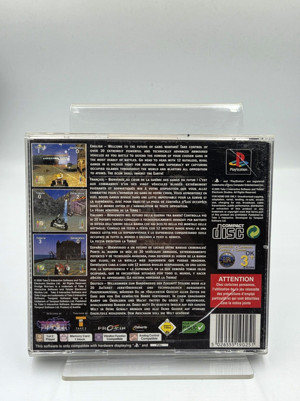 PS1 Playstation 1 Grudge Warriors mit OVP und Anleitung Multilingual