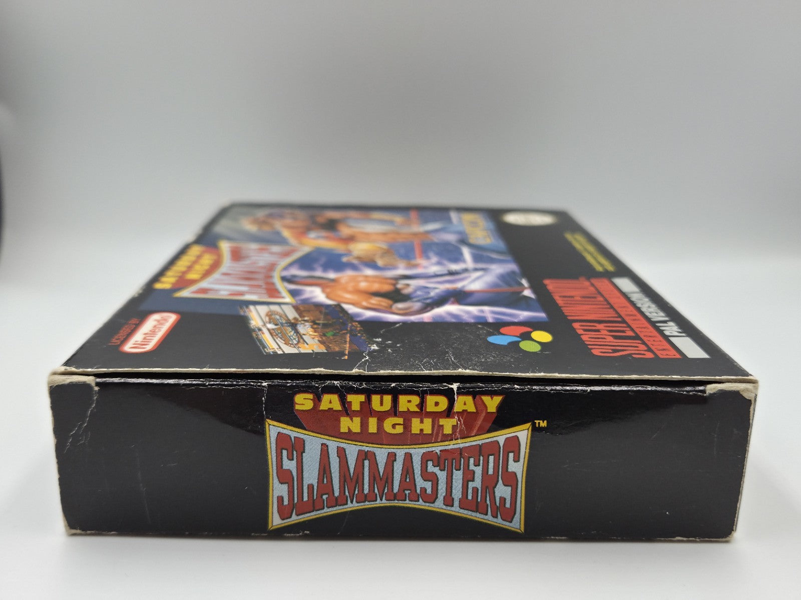 SNES Super Nintendo Saturday Night Slammasters Leer OVP Empty Box ESP