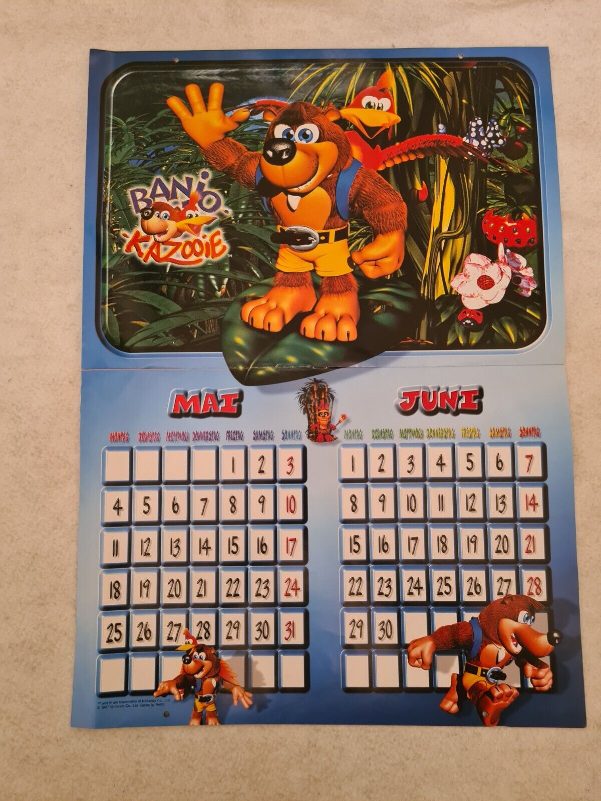 N64 Nintendo 64 Kalender Calendar 1998 Nintendo - T-Retro-Games 