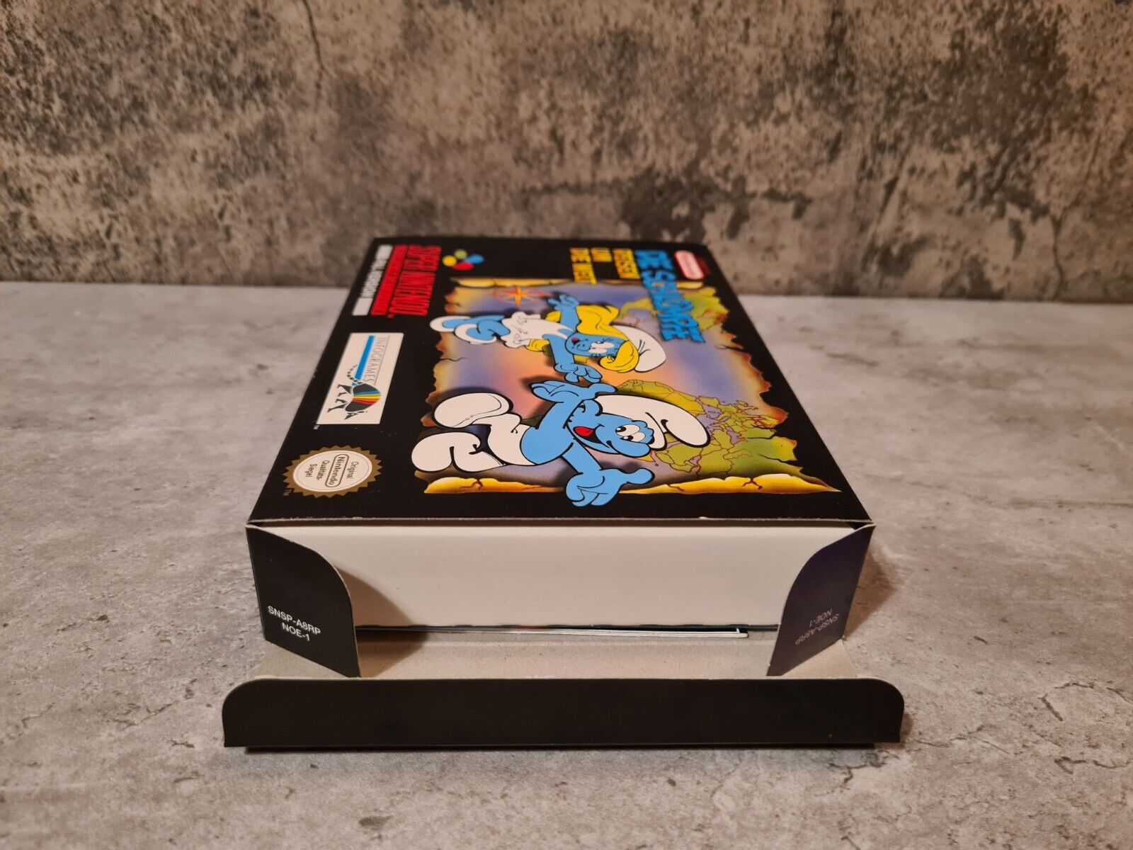 Super Nintendo Die Schlümpfe Reisen um die Welt + OVP + Anleitung + Poster NOE - T-Retro-Games 