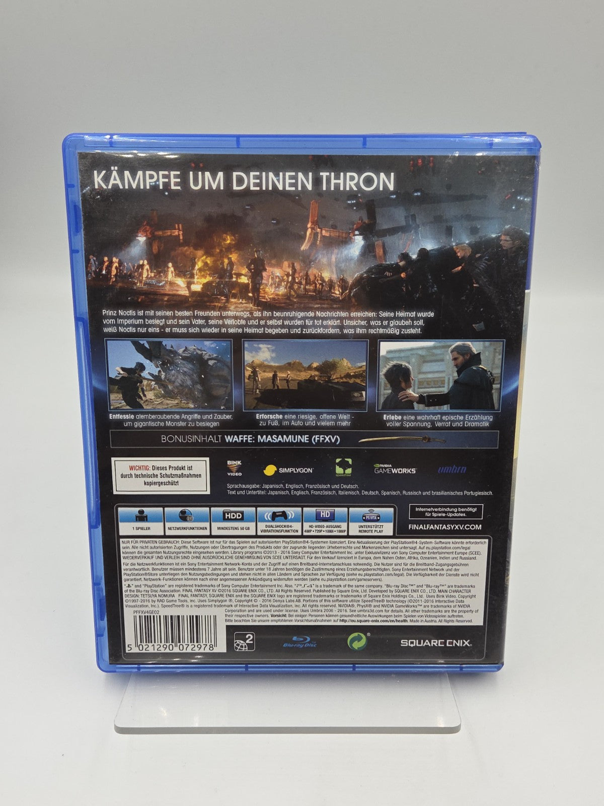 PS4 Playstation 4 Spiel Final Fantasy XV mit OVP und Anleitung Deutsch