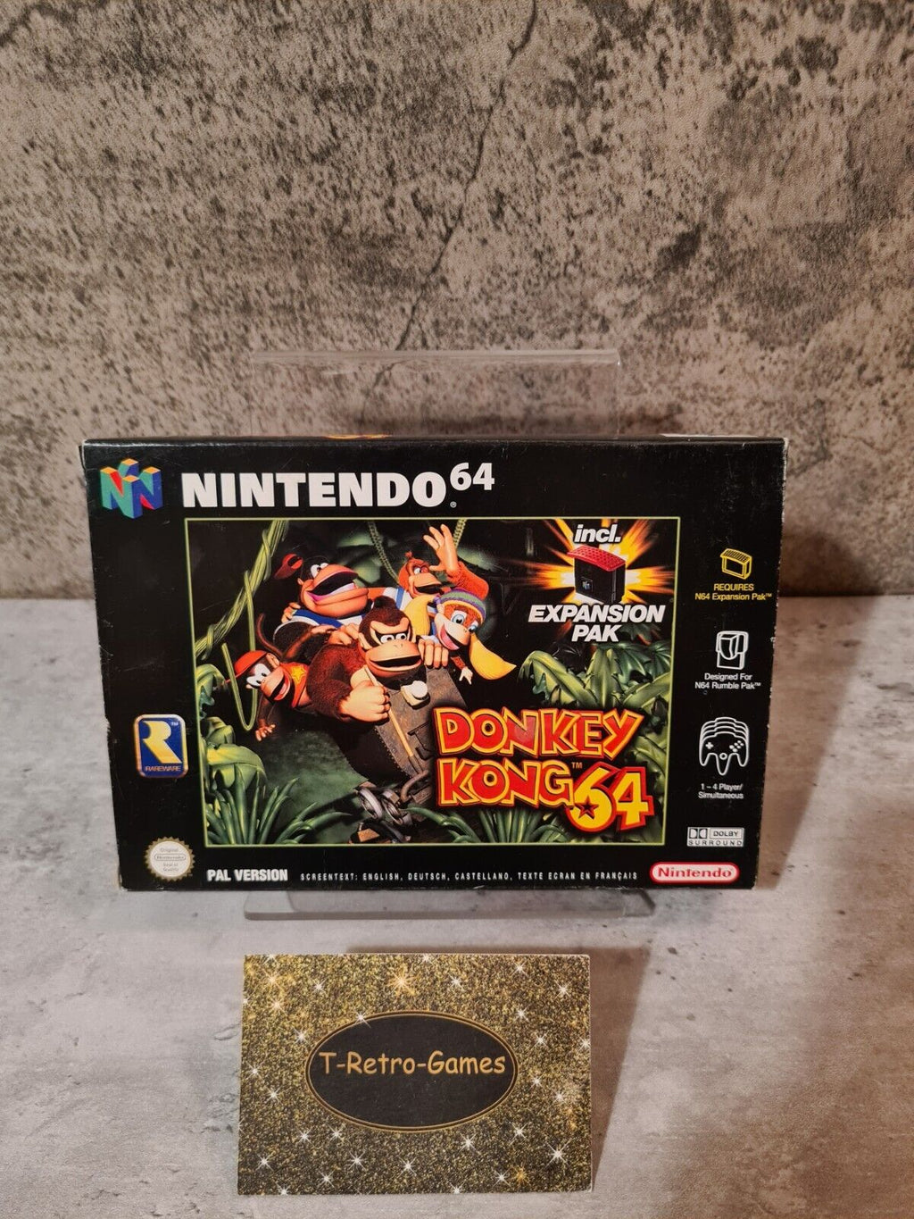 N64 Nintendo 64 Donkey Kong 64 mit OVP und Anleitung + Expansion Pak SCN - T-Retro-Games 