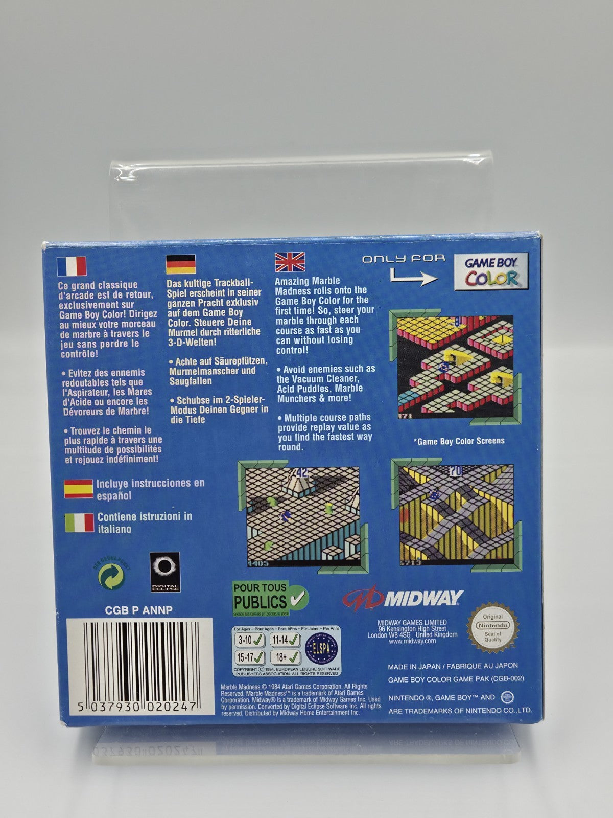 Nintendo Game Boy Color Marble Madness mit OVP und Anleitung EUR