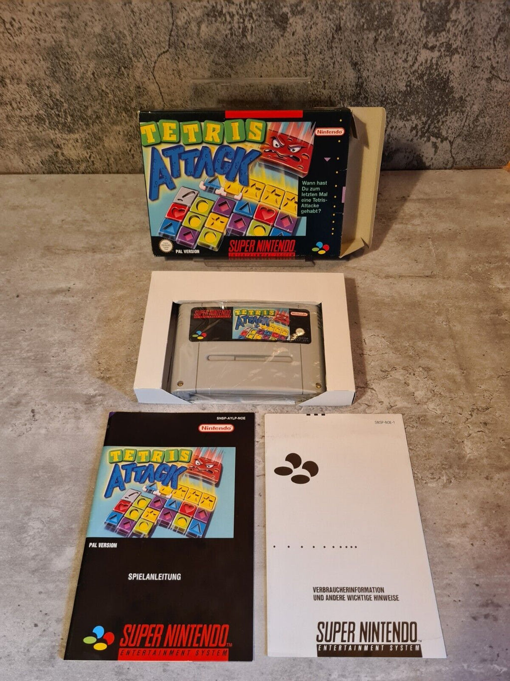 SNES Super Nintendo Tetris Attack mit OVP und Anleitung NOE - T-Retro-Games 