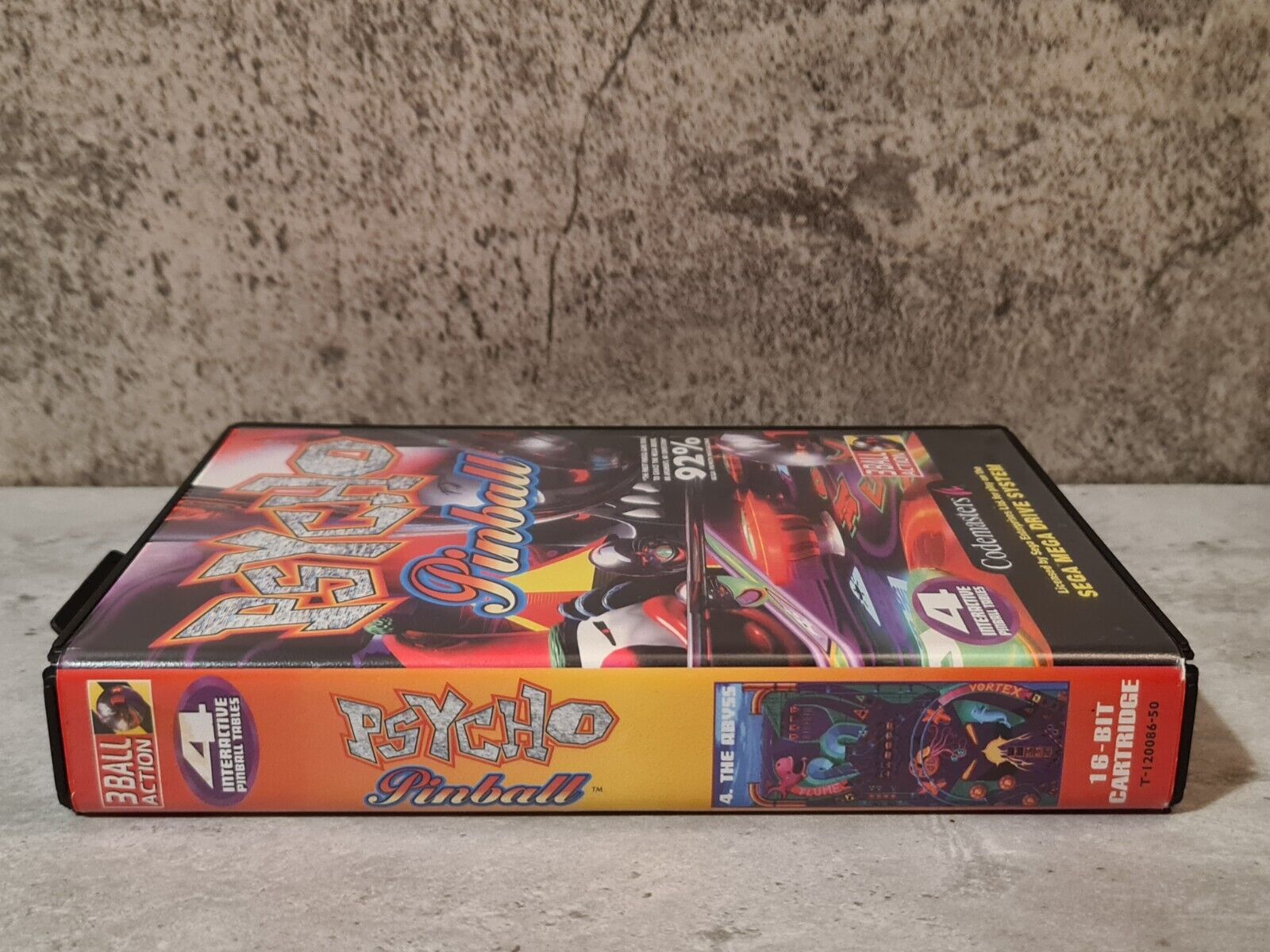 Sega Mega Drive Psycho Pinball mit OVP und Anleitung Multi Language Pappschuber - T-Retro-Games 