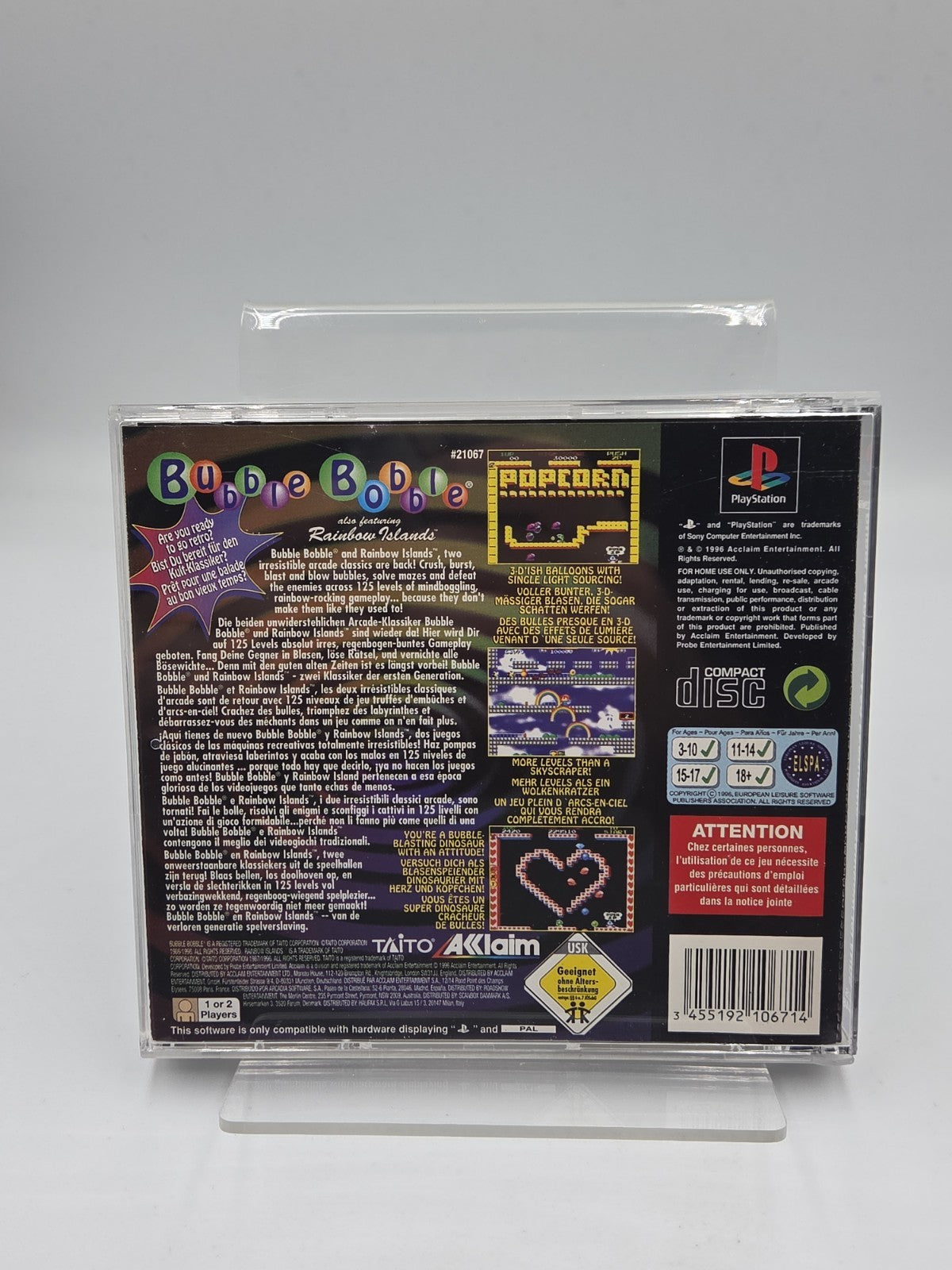 PS1 Spiel Bubble Bobble also featuring Rainbow Islands mit OVP und Anleitung 