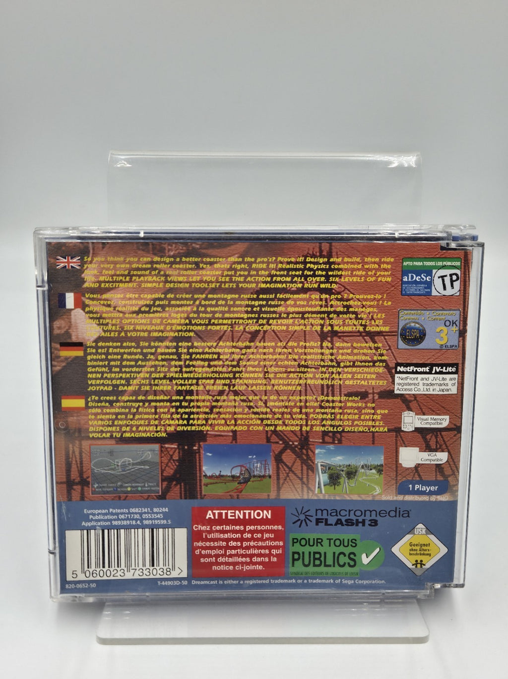 Sega Dreamcast Spiel Coaster Works mit OVP Multilingual 