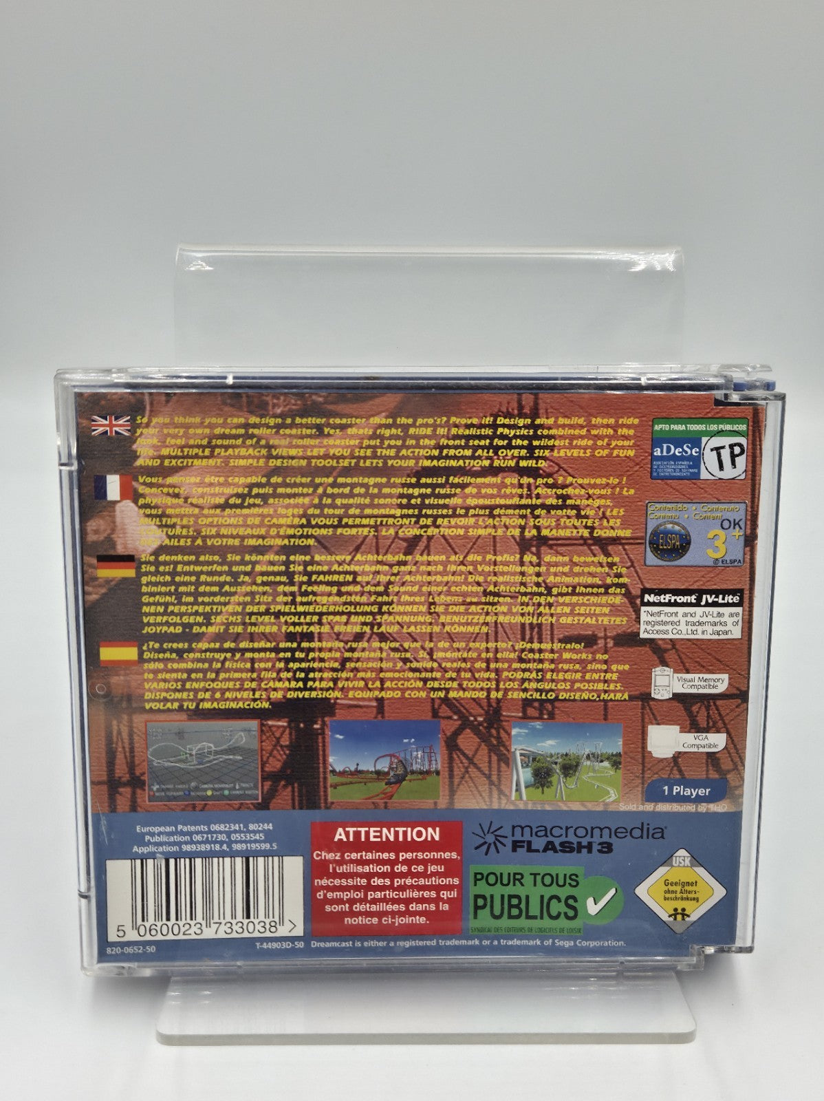 Sega Dreamcast Spiel Coaster Works mit OVP Multilingual 