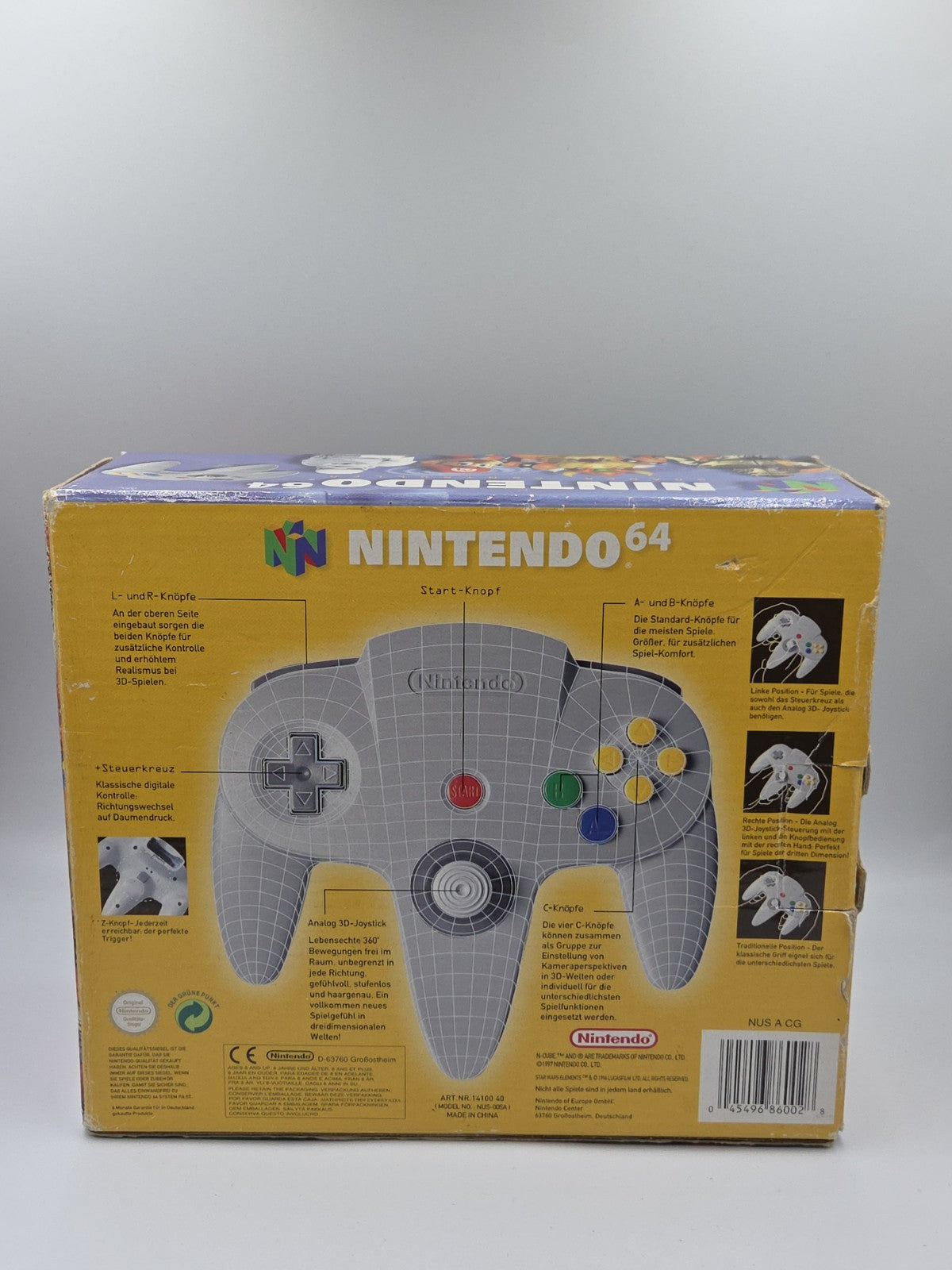 N64 Nintendo 64 Controller Joystick Grau Grey OVP EUR