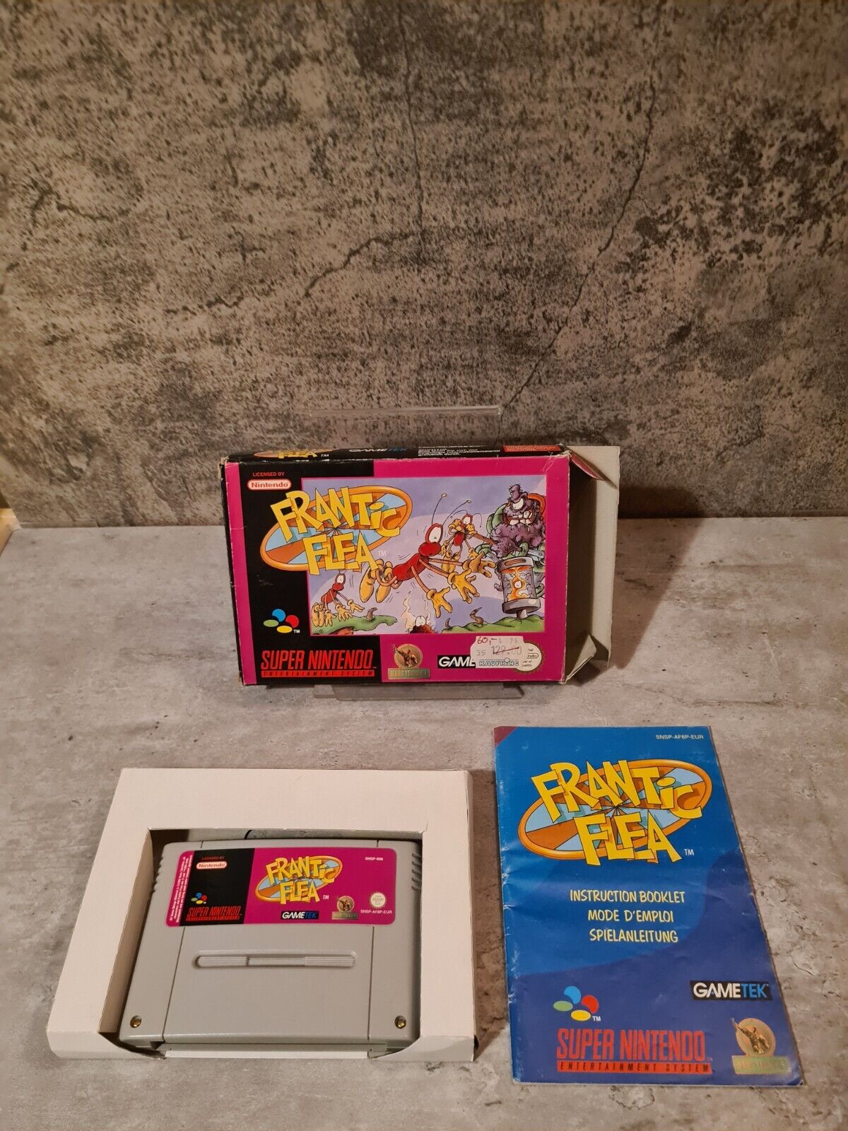 SNES Super Nintendo Frantic Flea mit OVP und Anleitung EUR - T-Retro-Games 