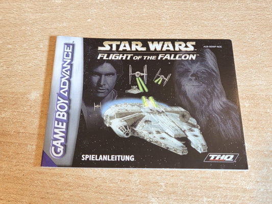 Nintendo Game Boy Advance Star Wars Flight of The Falcon Spielanleitung NOE