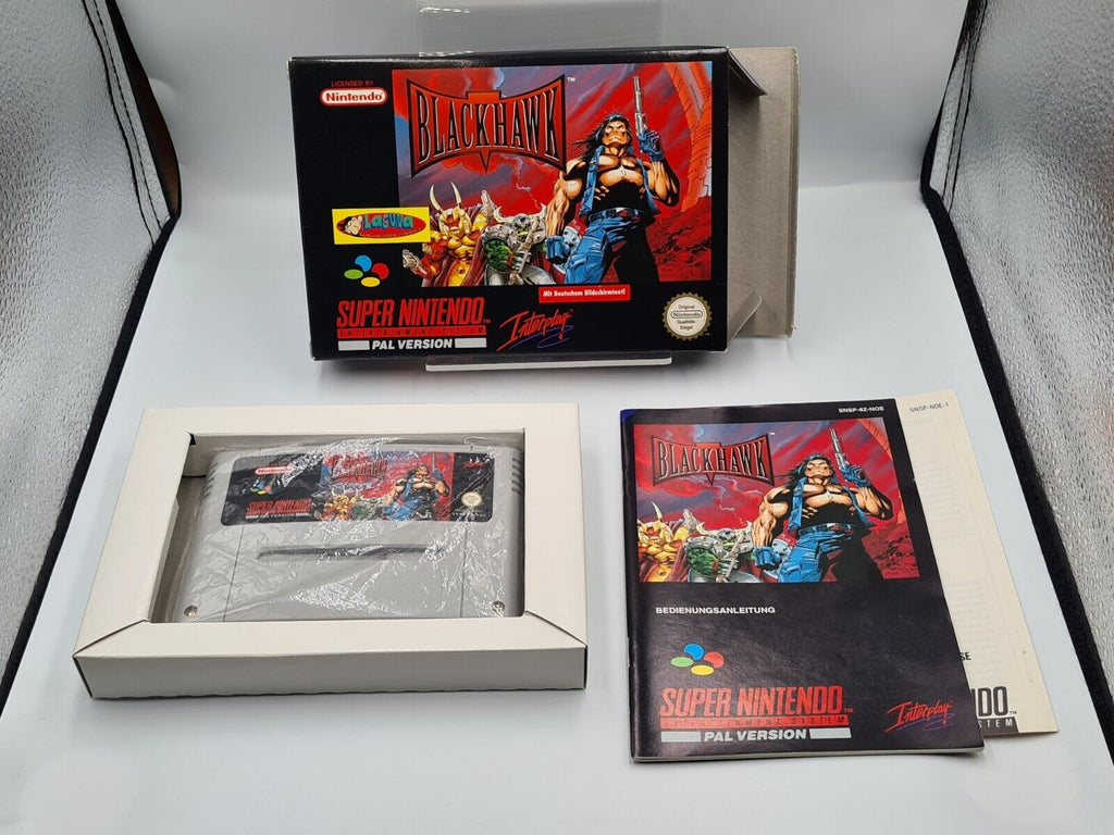 SNES Super Nintendo BlackHawk mit OVP und Anleitung NOE - T-Retro-Games 