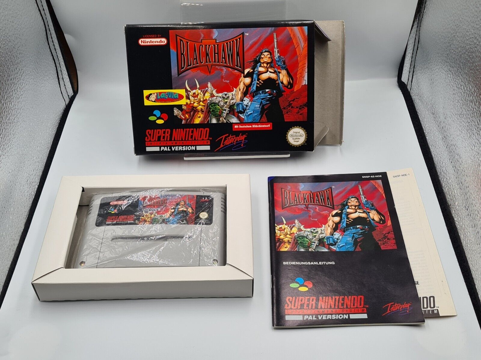 SNES Super Nintendo BlackHawk mit OVP und Anleitung NOE - T-Retro-Games 