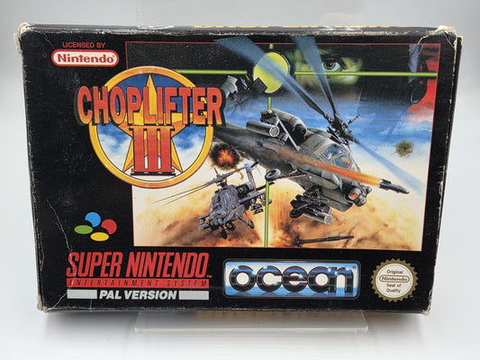 SNES Super Nintendo Choplifter III mit OVP und Anleitung FRG