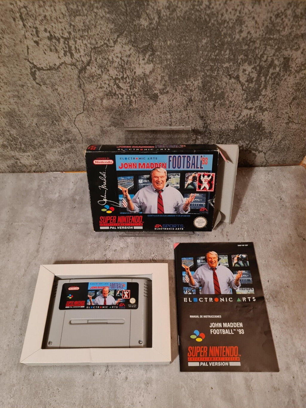 SNES Super Nintendo John Madden Football 93 mit OVP und Anleitung ESP - T-Retro-Games 