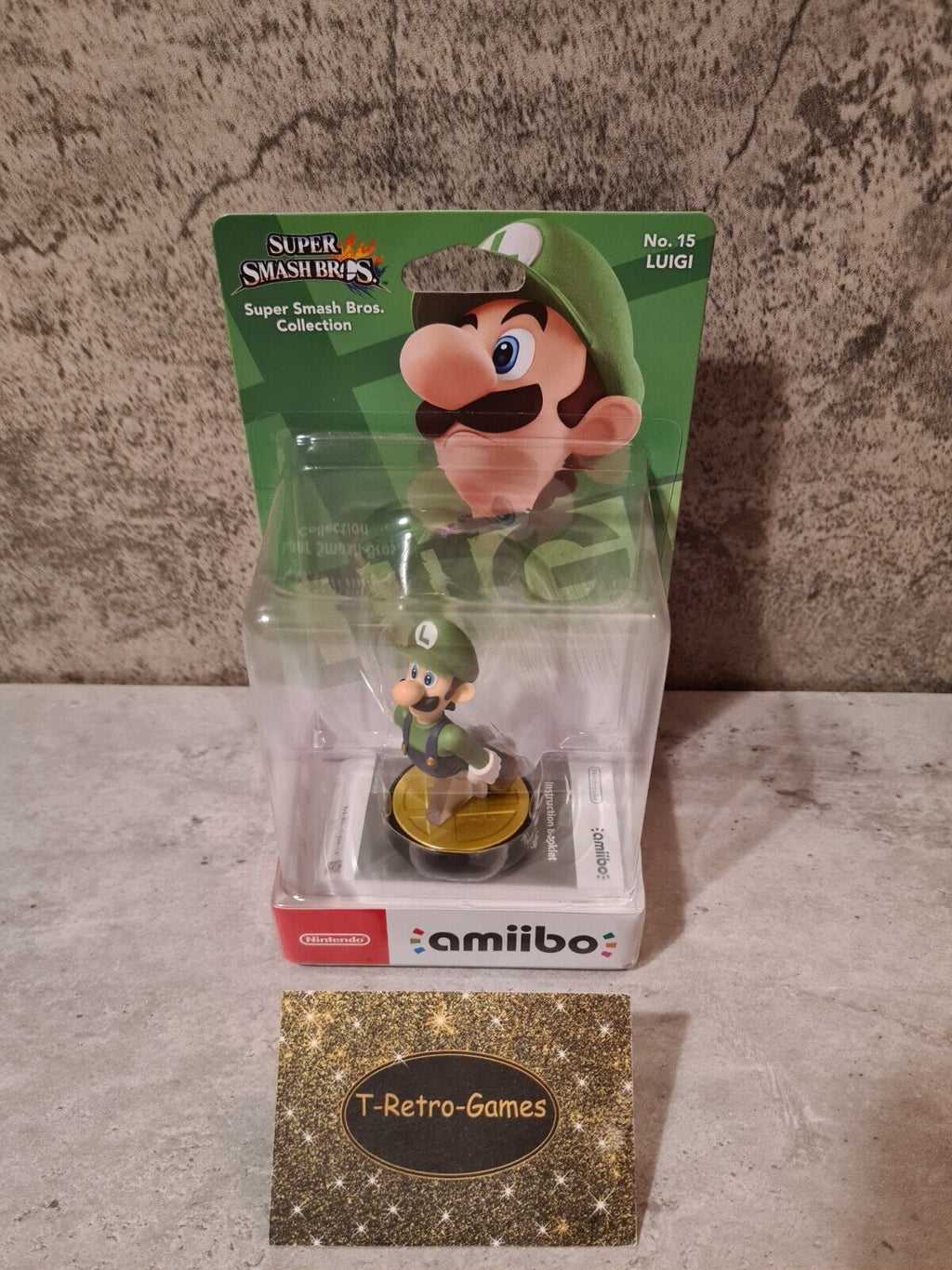 Amiibo Sammlerfigur Super Smash Bros. Collection Luigi NO. 15 Neu New Sealed - T-Retro-Games 