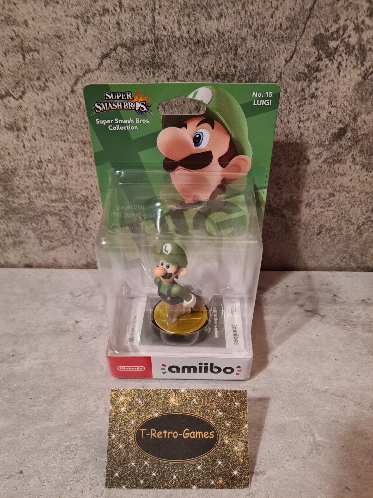 Amiibo Sammlerfigur Super Smash Bros. Collection Luigi NO. 15 Neu New Sealed - T-Retro-Games 