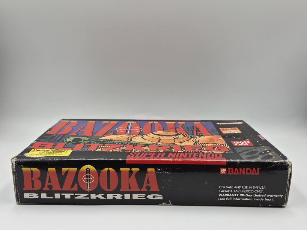 SNES Super Nintendo Spiel Bazooka Blitzkrieg mit OVP und Anleitung NTSC USA