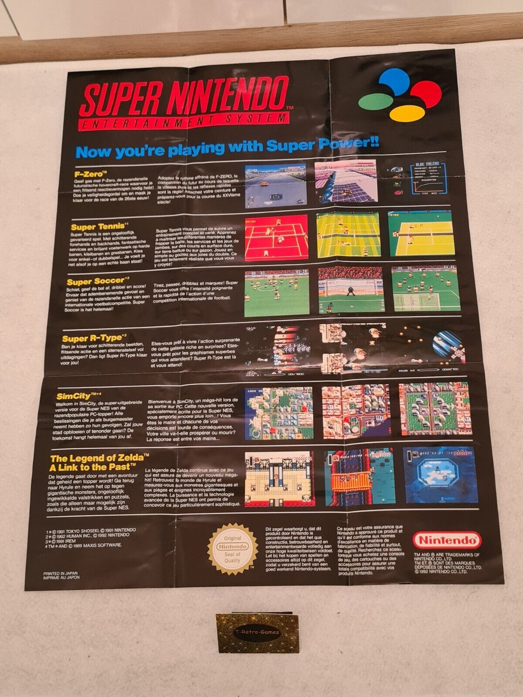 SNES Super Nintendo Anschlussplan Poster FAH 1991 - T-Retro-Games 