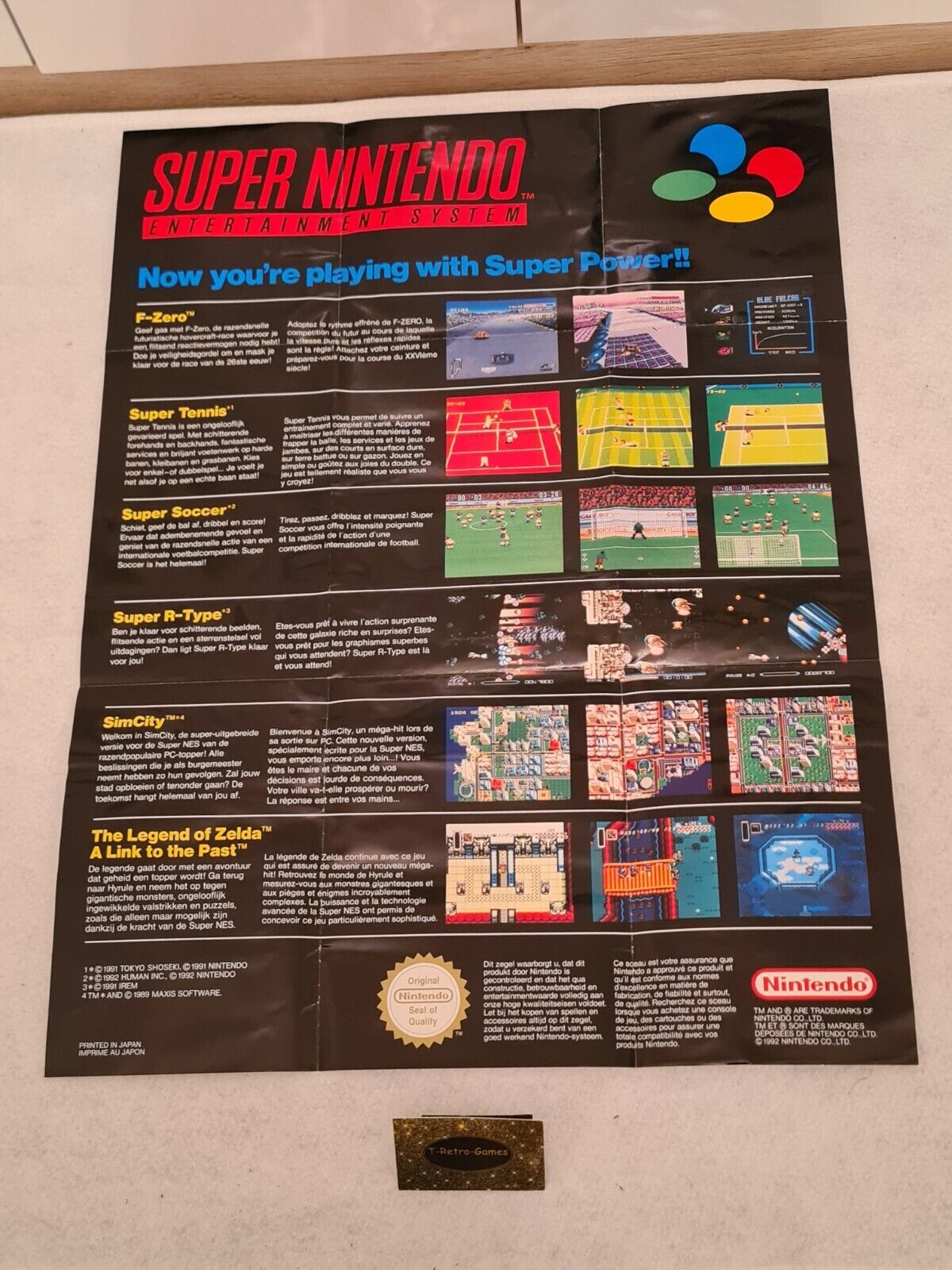 SNES Super Nintendo Anschlussplan Poster FAH 1991 - T-Retro-Games 