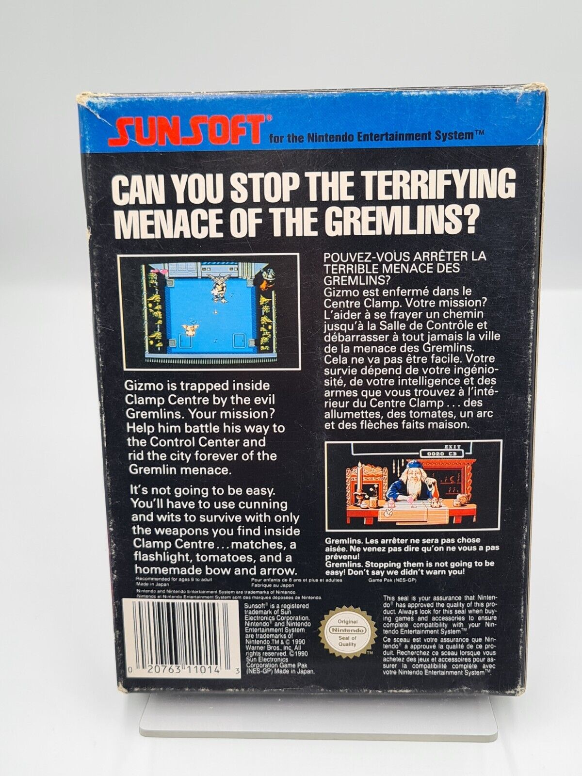NES Gremlins 2 The New Batch The Video Game mit OVP und Anleitung FRA - T-Retro-Games 