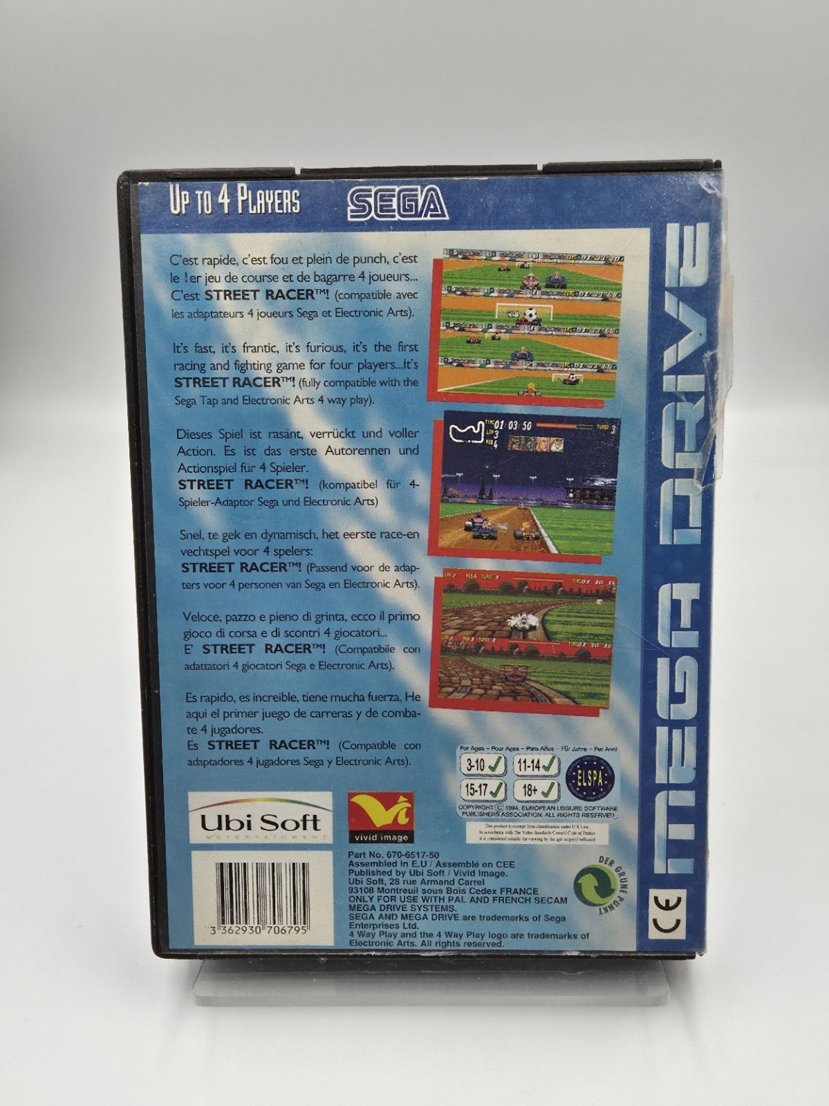 Sega Mega Drive Spiel Street Racer mit OVP und Anleitung Multilingual 