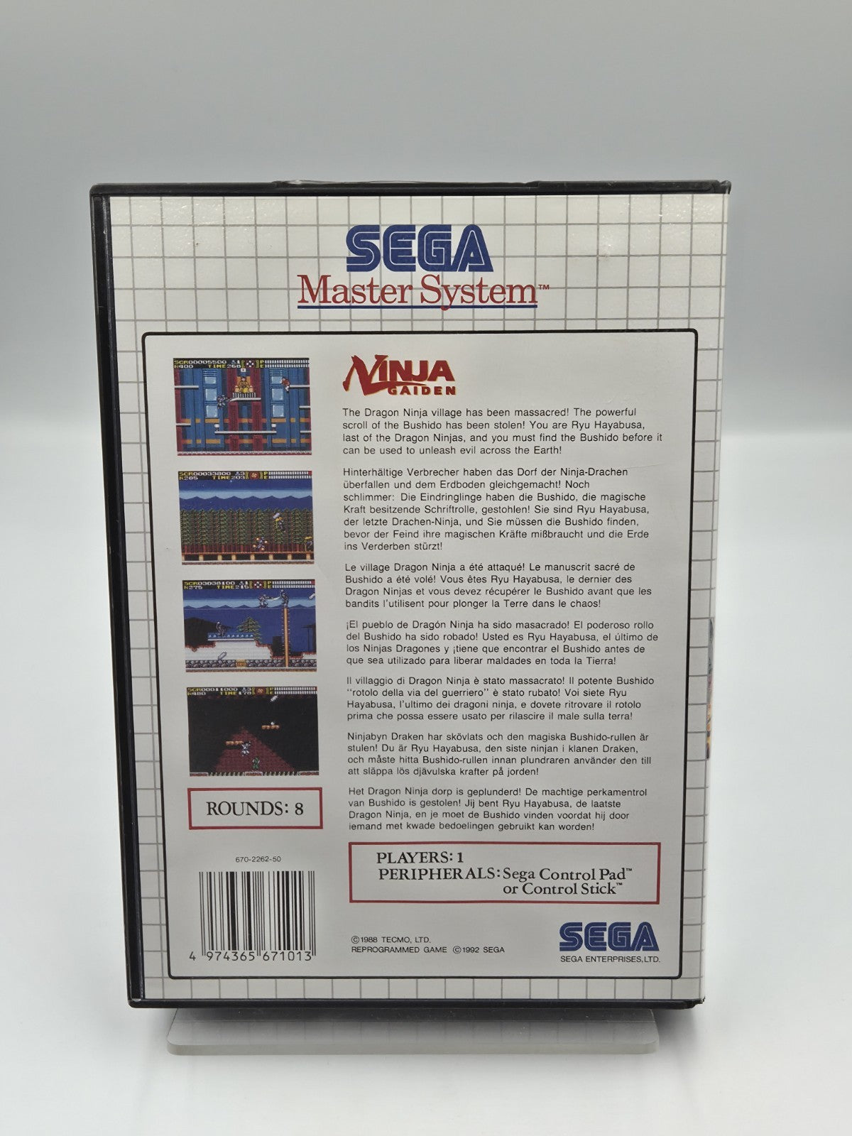 Sega Master System Spiel Ninja Gaiden mit OVP Multi Language 