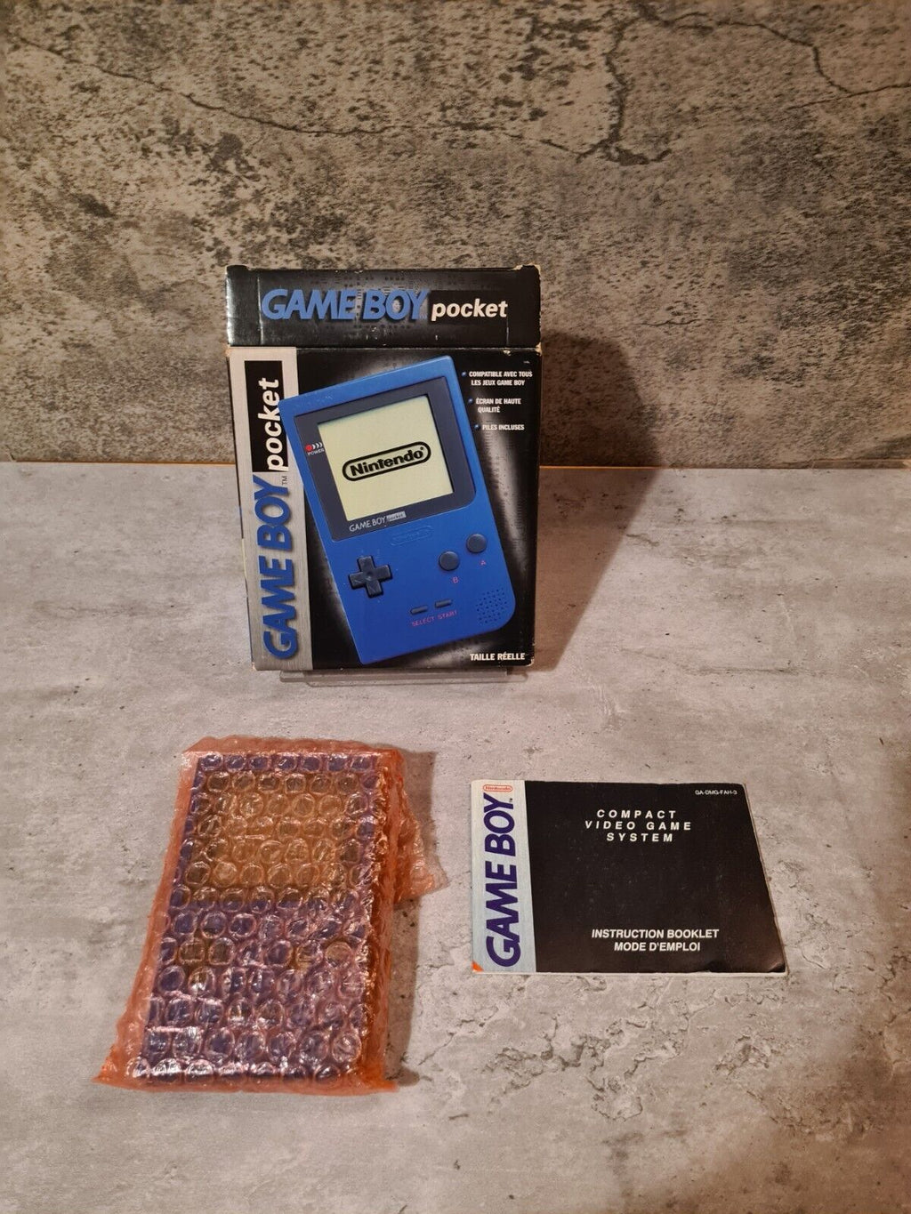 Game Boy Pocket OVP Console Konsole FAH Blau Blue - T-Retro-Games 