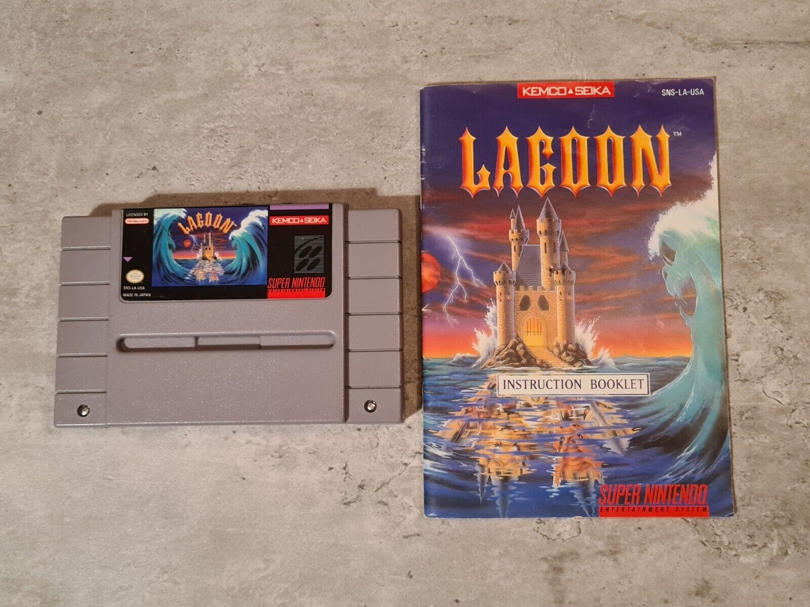 SNES Super Nintendo Lagoon mit OVP und Anleitung NTSC USA - T-Retro-Games 
