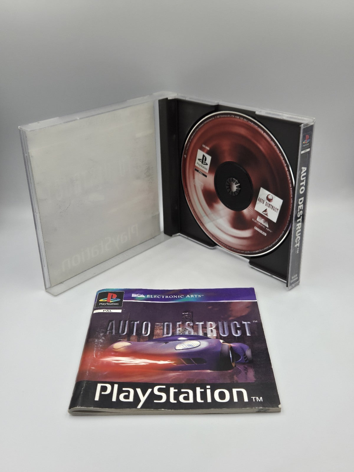 PS1 Playstation 1 Spiel Auto Destruct mit OVP und Anleitung Multilingual