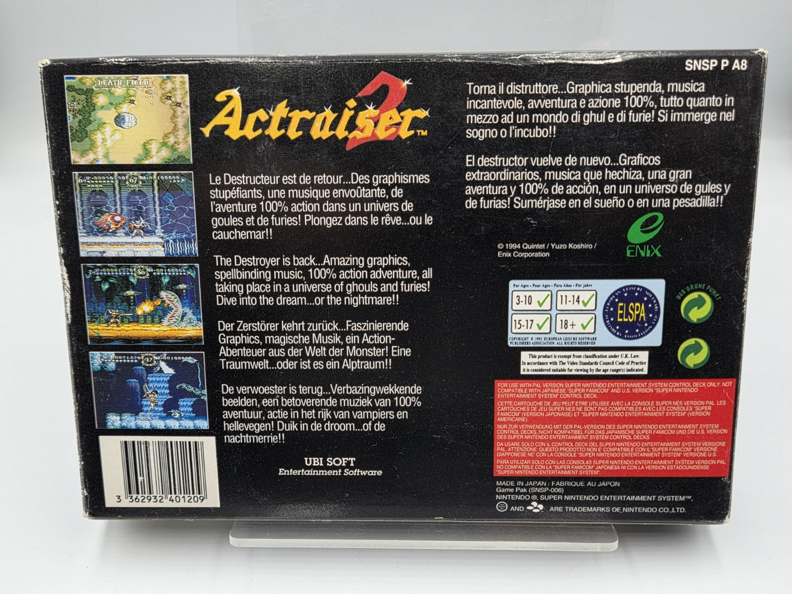 SNES Super Nintendo ActRaiser 2 mit OVP und Anleitung + Poster EUR