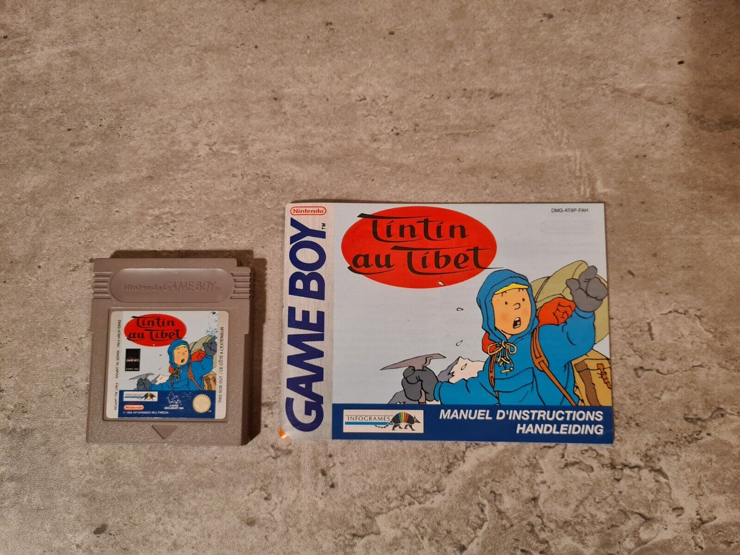 Nintendo Game Boy Classic TinTin au Tibet mit OVP und Anleitung FAH - T-Retro-Games 
