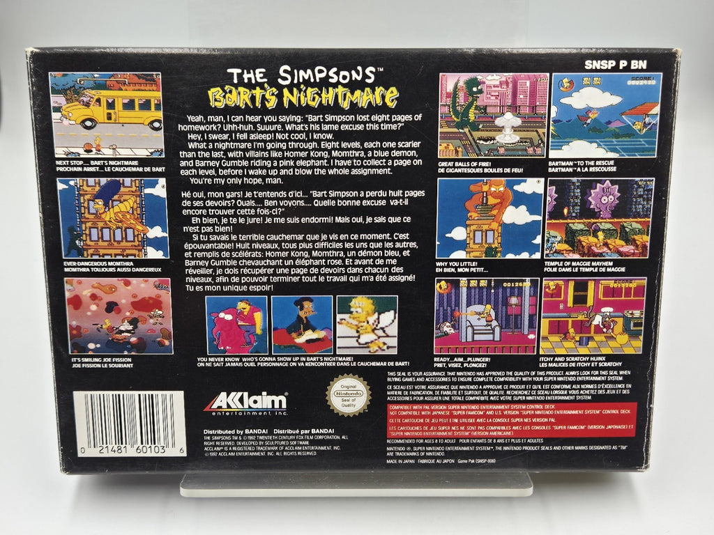 SNES Super Nintendo Spiel The Simpsons Bart's Nightmare + OVP und Anleitung FAH