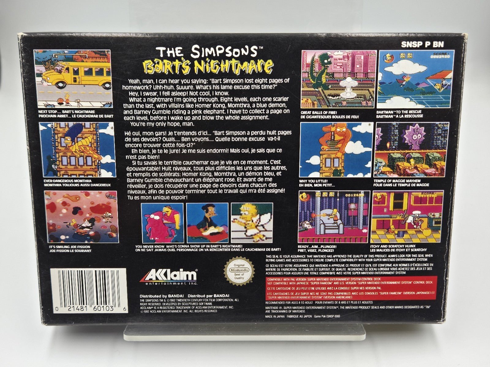 SNES Super Nintendo Spiel The Simpsons Bart's Nightmare + OVP und Anleitung FAH