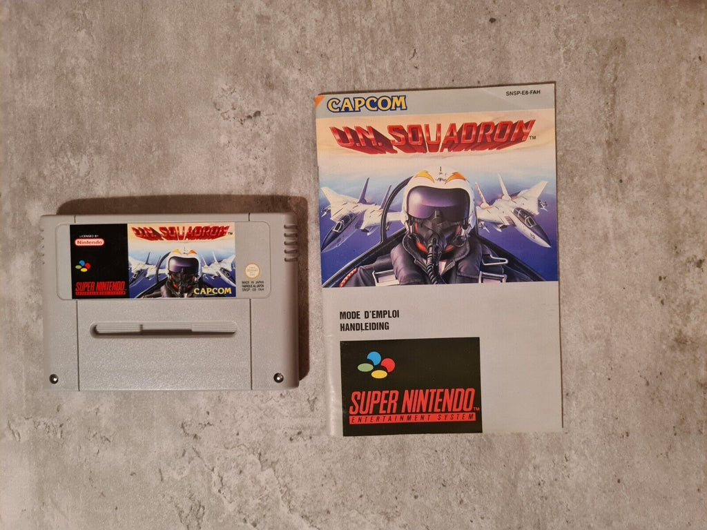 SNES Super Nintendo UN Squadron mit OVP und Anleitung FAH - T-Retro-Games 