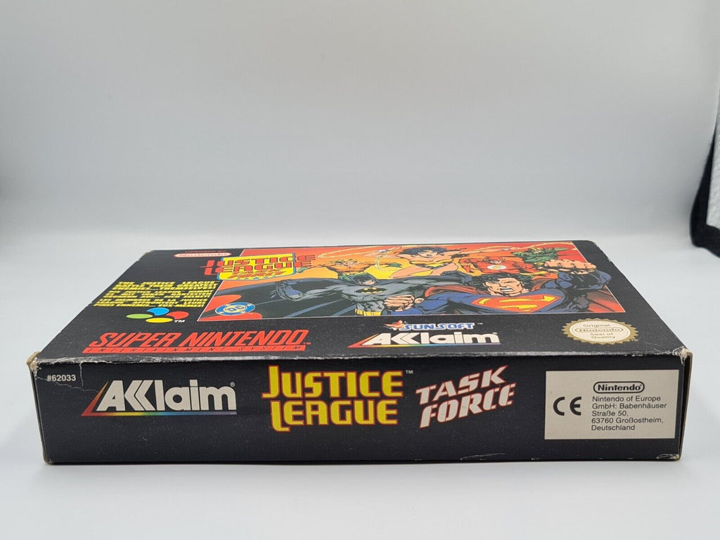 SNES Super Nintendo Justice League Task Force mit OVP und Anleitung EUR - T-Retro-Games 