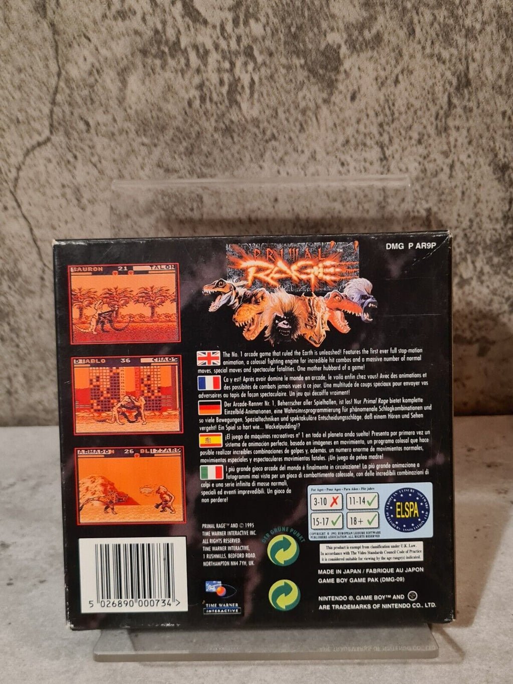 Nintendo Game Boy Classic Spiel Primal Rage EUR New Old Stock Unbenutzt - T-Retro-Games 