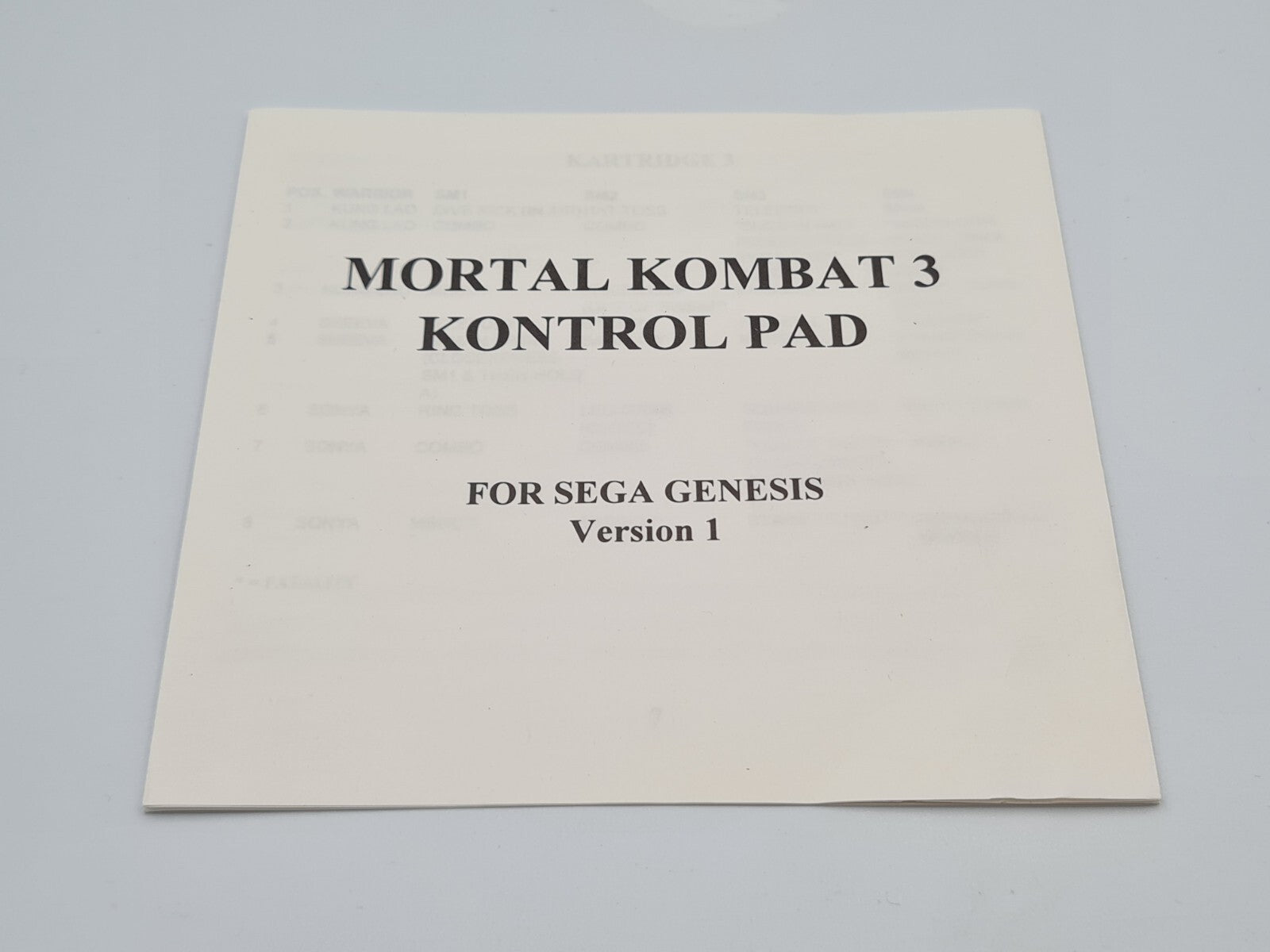 Sega Genesis Mortal Kombat 3 Kontrol Pad Version 1 Controller Joystick OVP