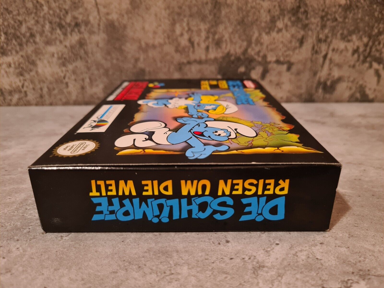 Super Nintendo Die Schlümpfe Reisen um die Welt + OVP + Anleitung + Poster NOE - T-Retro-Games 