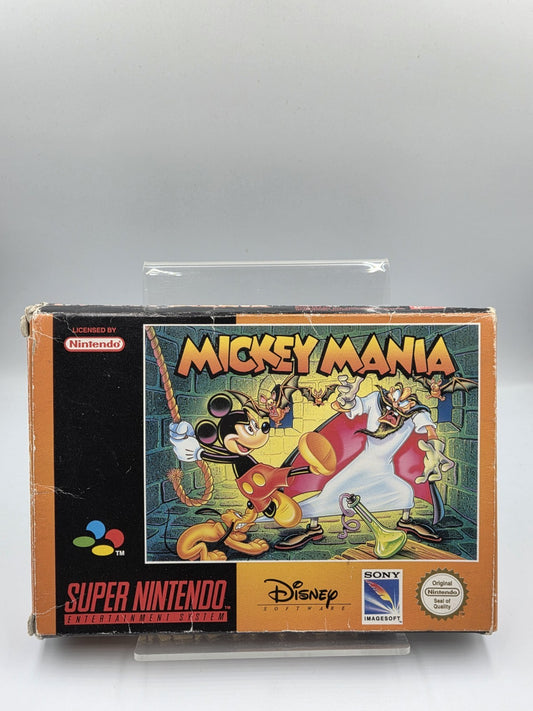 SNES Super Nintendo Mickey Mania mit OVP und Anleitung EUR