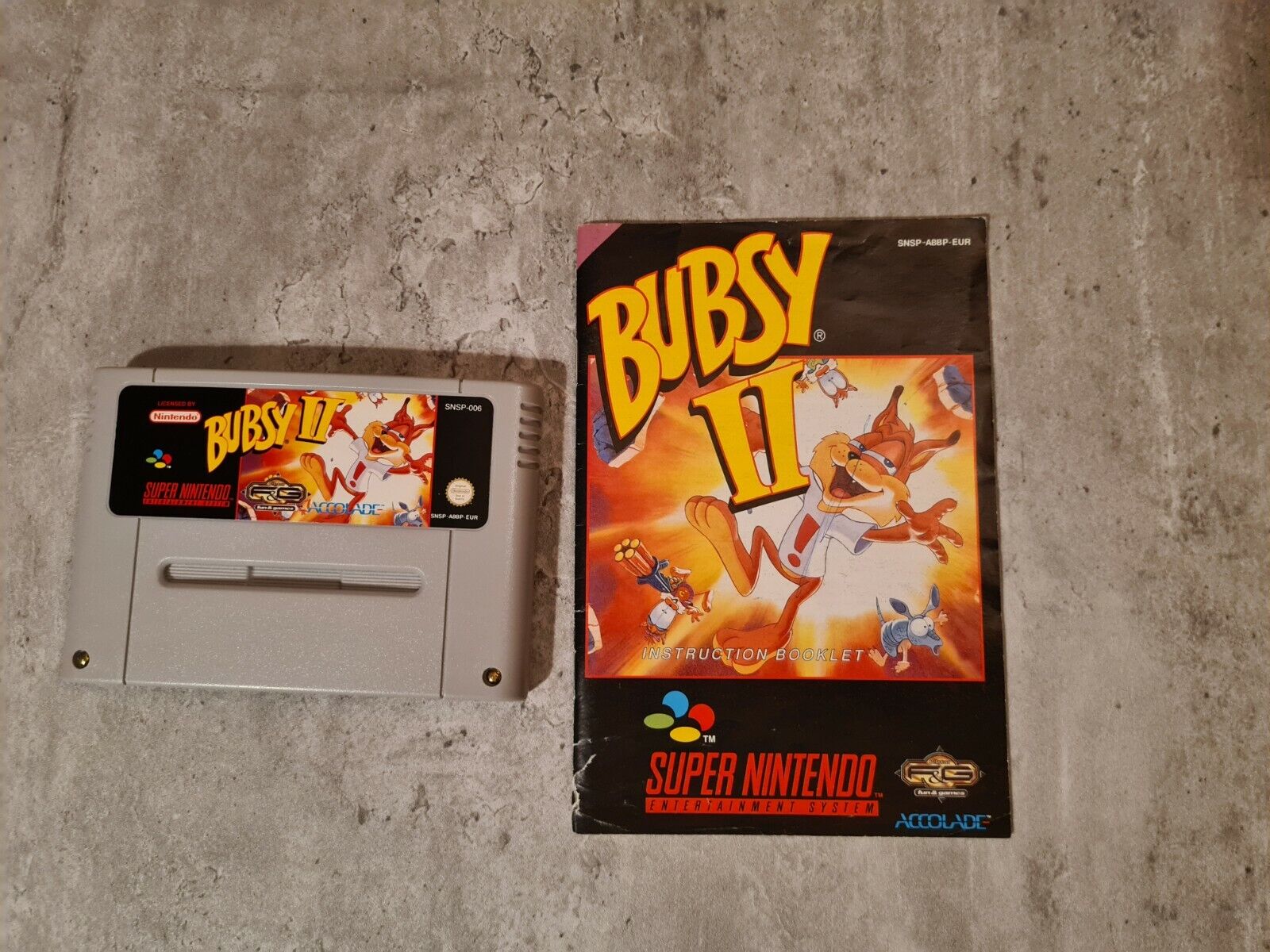 SNES Super Nintendo Bubsy II mit OVP und Anleitung EUR - T-Retro-Games 