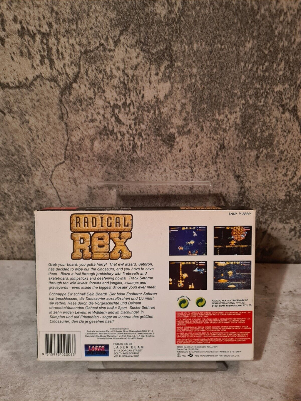 SNES Super Nintendo Radical Rex mit OVP und Anleitung EUR - T-Retro-Games 