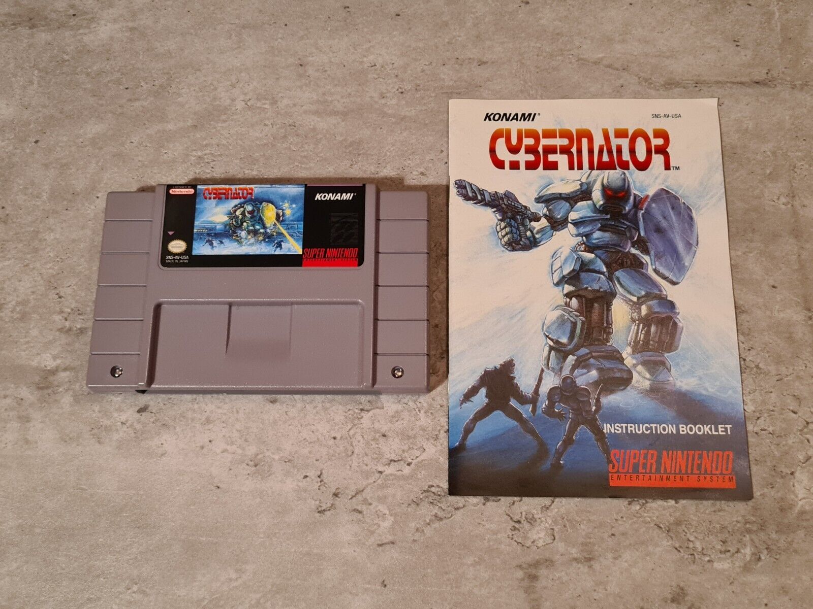 SNES Super Nintendo Cybernator mit OVP und Anleitung NTSC-USA - T-Retro-Games 