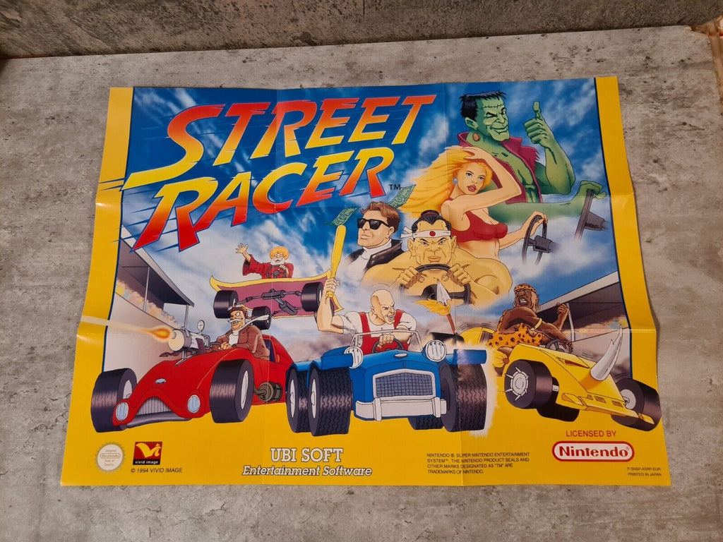 SNES Super Nintendo Street Racer mit OVP und Anleitung + Poster EUR - T-Retro-Games 