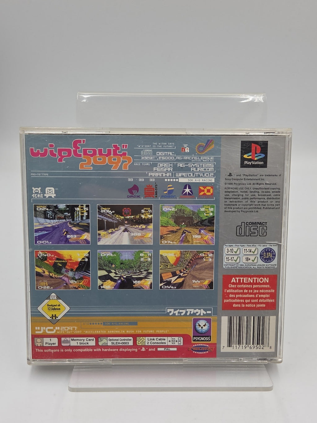 PS1 Playstation 1 Spiel wipEout 2097 mit OVP und Anleitung Multilingual